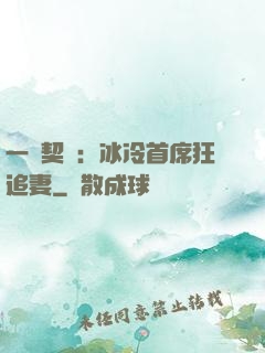 一紙契約：冰冷首席狂追妻