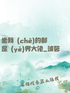 坐我車(chē)的都是業(yè)界大佬