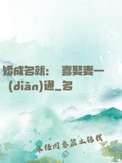 婚成名就：歡喜娶妻一點(diǎn)通