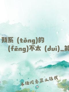 我系統(tǒng)的畫風(fēng)不太對(duì)