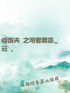 暗夜夫寵之司君要命