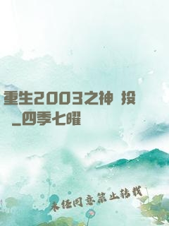 重生2003之神級投資
