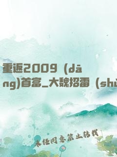重返2009當(dāng)首富