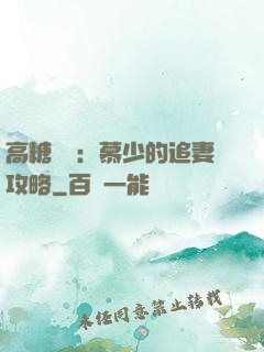 高糖來襲：慕少的追妻攻略